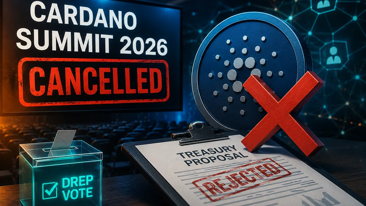 Cardano News - Cardano Foundation sagt Summit 2026 ab, nachdem Treasury-Vorschlag DRep-Schwelle verfehlt