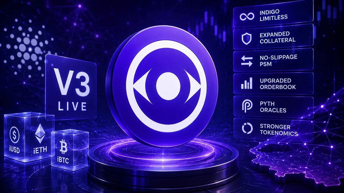 Cardano News - Indigo V3 entra en funcionamiento en Cardano, expandiendo activos sintéticos, colaterales y liquidez DeFi